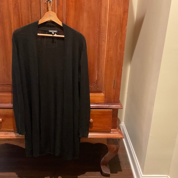 Eileen Fisher  Women’s Organic Linen Long Cardigan, Color Black, Size XL - Picture 1 of 3